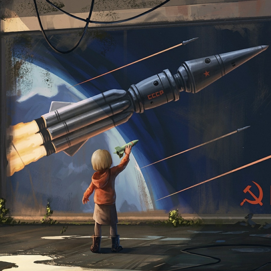 Soviet art: Soviet rocket