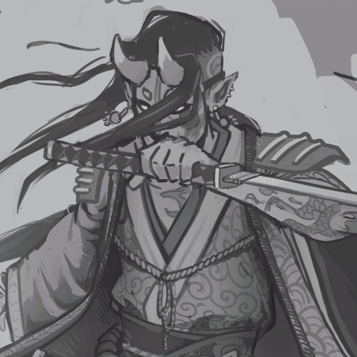 Анимированные картинки самурай