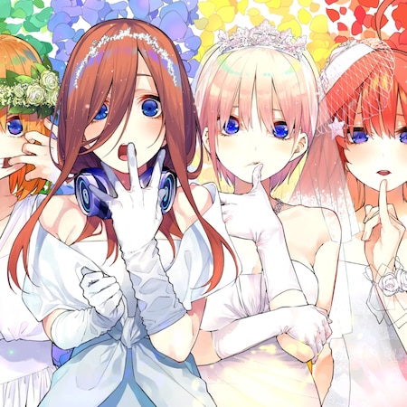 nakano nino, nakano miku, nakano yotsuba, nakano itsuki, and nakano ichika  (go-toubun no hanayome) drawn by izumo_neru