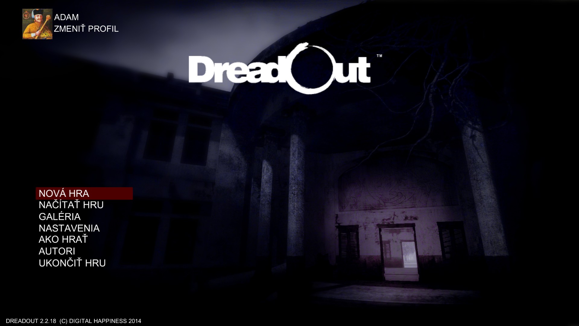 Horror menu. Меню хоррор игр. Хоррор главное меню. DREADOUT. Главное меню хоррор игры