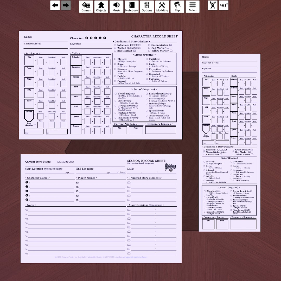 Folklore The Affliction Character Sheet – VVWSB