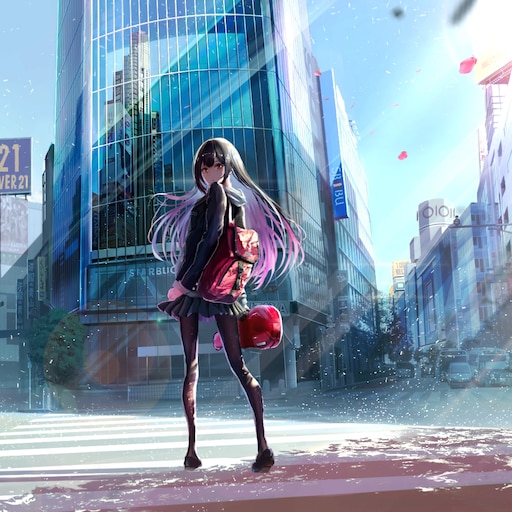 Steam Workshop::Anime girl city wallpaper