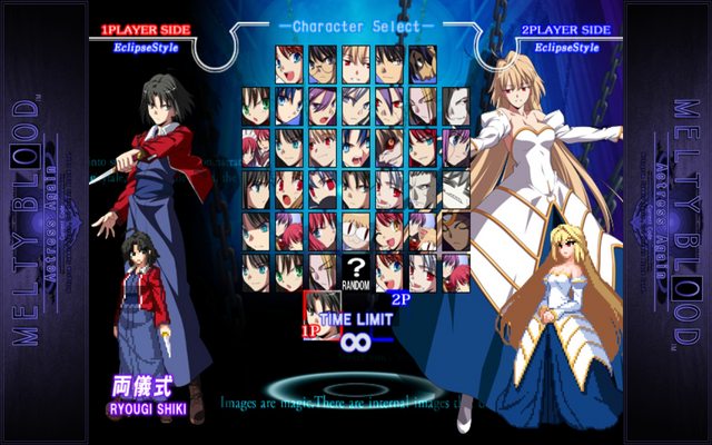 Melty Blood Actress Again Current Code removed a few features from the orig...