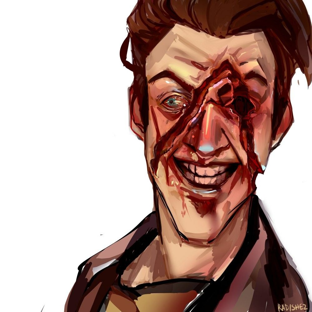 Handsome Jack Real Face Meme Painted