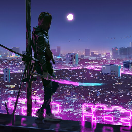 Ninja Cyberpunk Night City Wallpaper 4K #830h