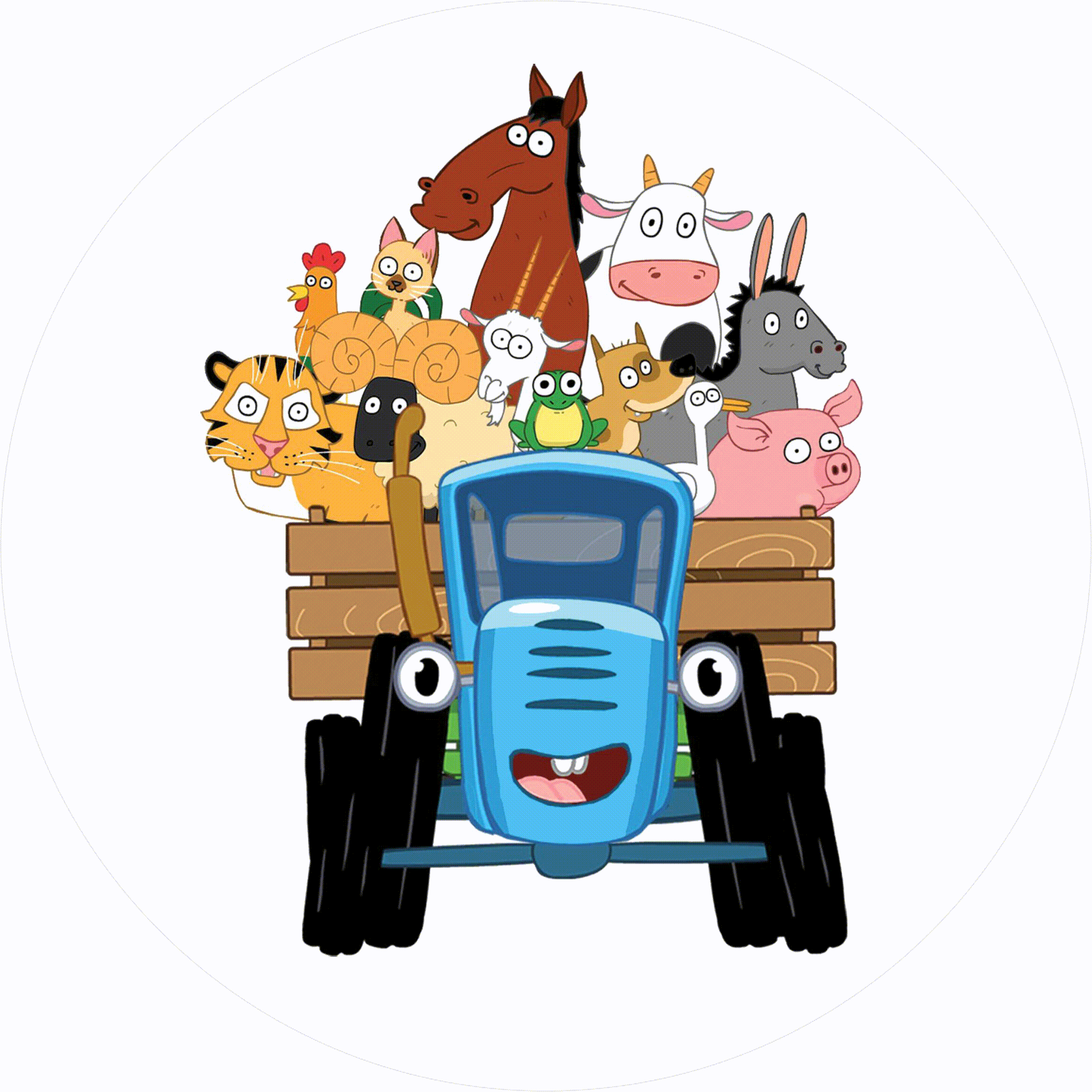 Синий трактор для малышей картинки на торт