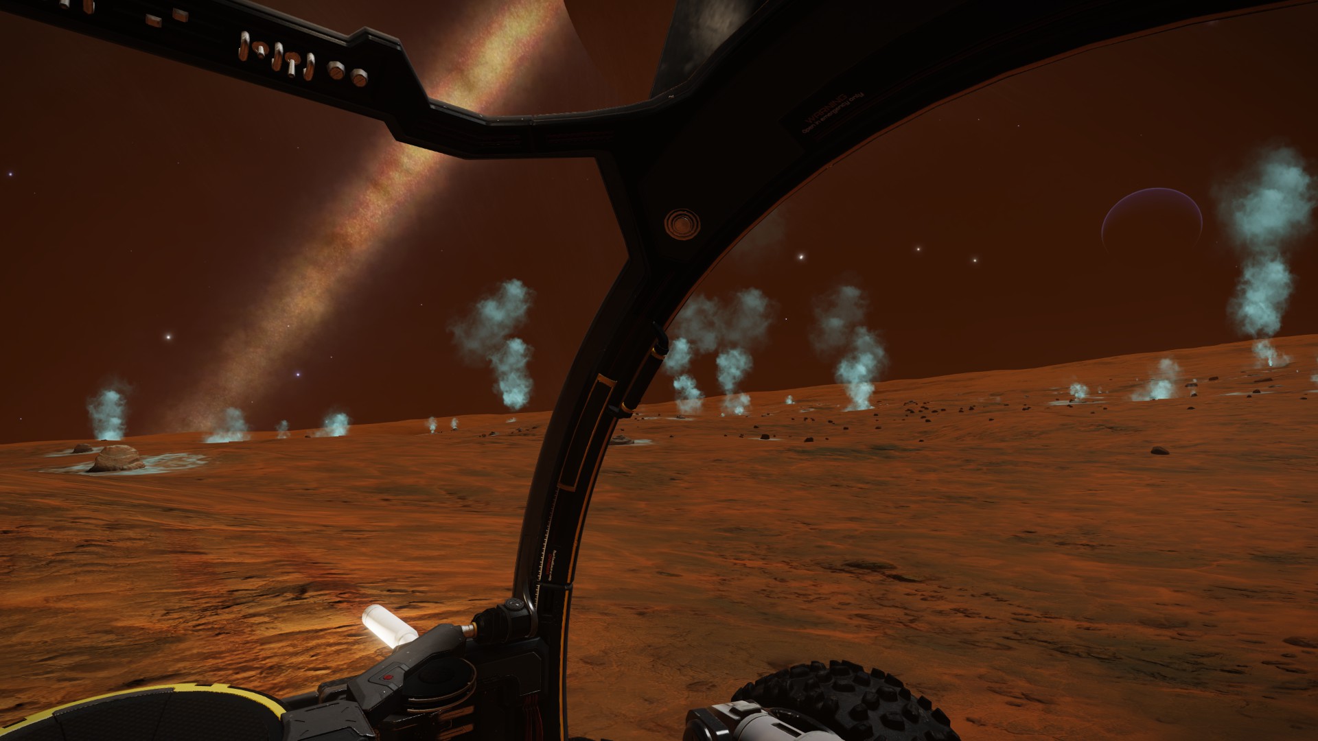 Geysers and the Gas giant in the background