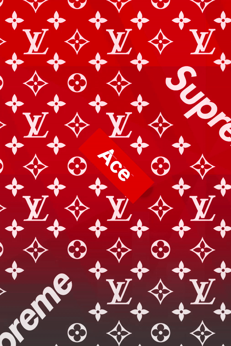 Download Red Supreme And Louis Vuitton Print Wallpaper