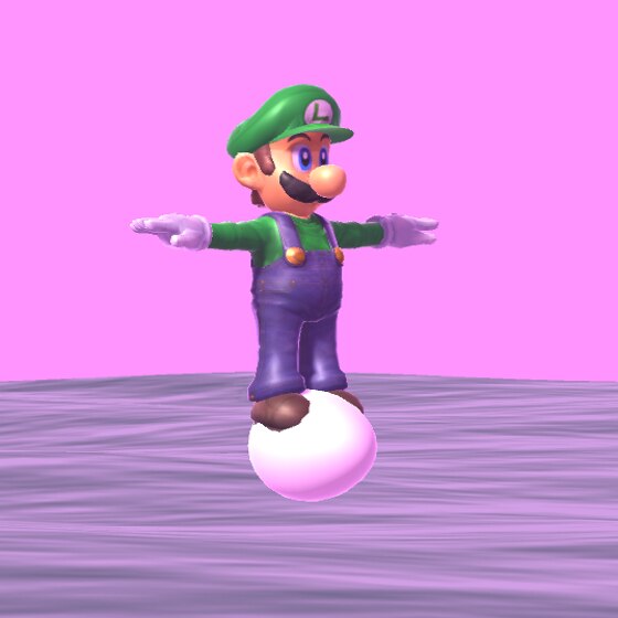 Luigi Floating On An Egg Over The Sea