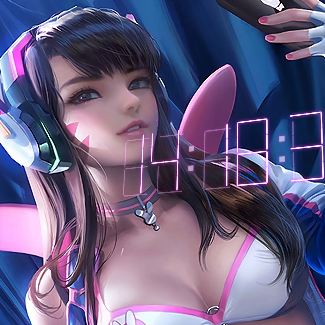 Sexy D.Va Overwatch Digital Clock