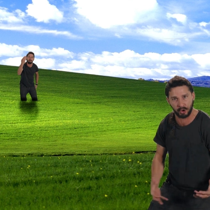 Windows XP with Shia LaBeouf