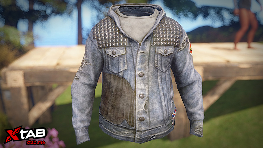 Denim Studded Hoodie thumbnail 4