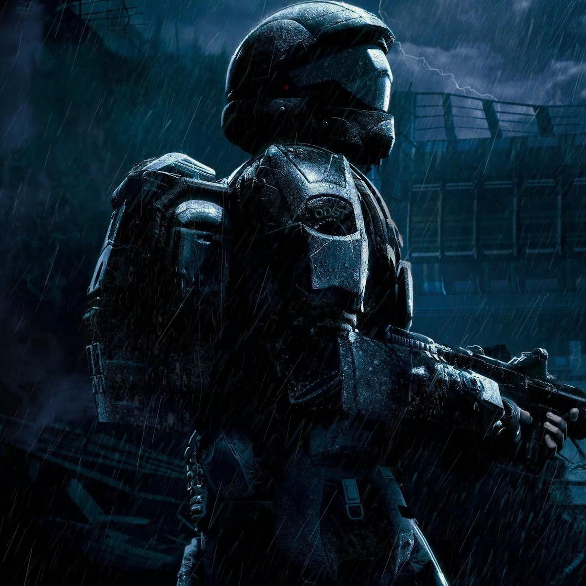 [1440p Res] Halo 3: ODST (Rain + Music and Effects)