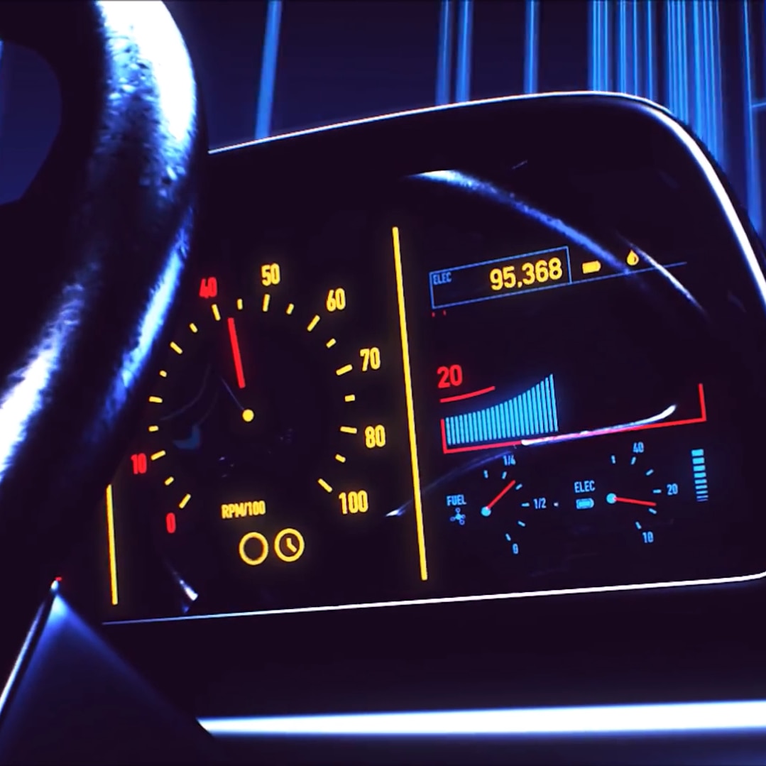 Retrowave - Night driving car in city