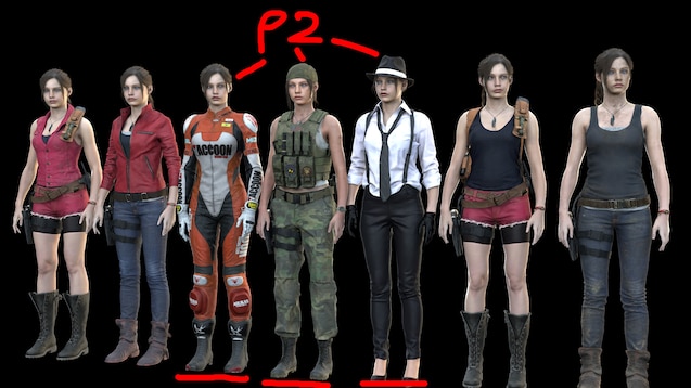 Steam Workshop::Resident Evil 2 Remake - Claire Redfield (All outfits) [P2]