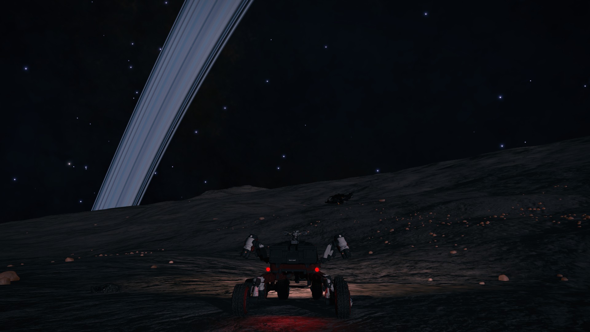 Rings of a planet viewed from the surface