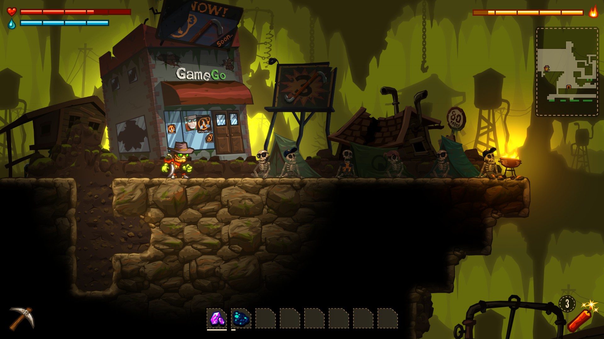 steamworld dig 2 temple of the destroyer