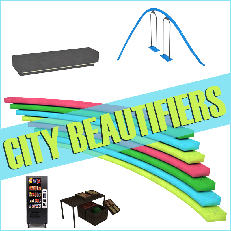 Steam Workshop::City Beautification (planters, hedges, tables