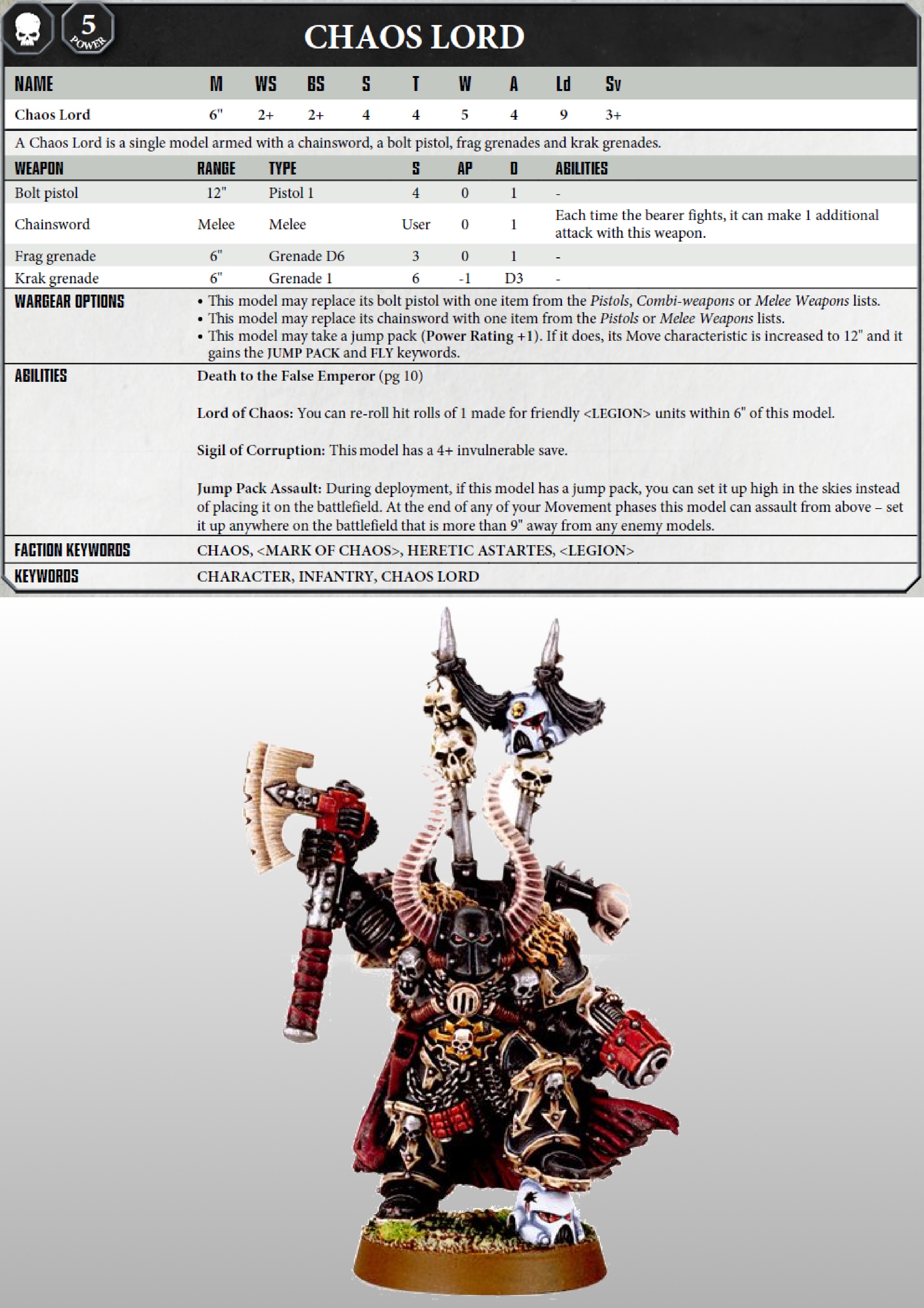 Chaos Space Marines Chaos Lord Tabletop Spiele Spielzeug Pacificdermatologycenter Com