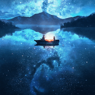 Anime Star Night on Lake Wallpaper