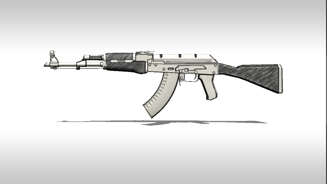 Рисунки standoff 2. АК 47 эскиз. Автомат Калашникова эскиз. АК 47 набросок. Оружие из КС го для срисовки.