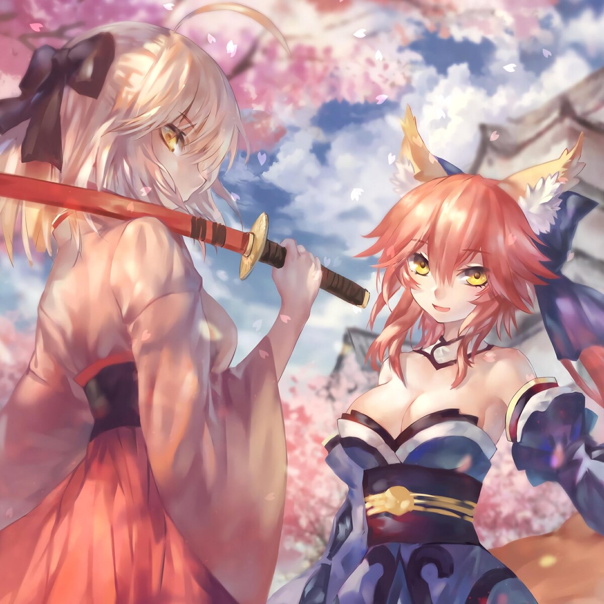 [4k] Fate/Grand Order Tamamo no Mae (Caster) and Okita Souji (Saber)