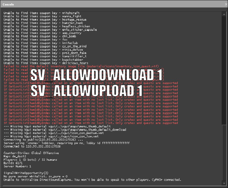 sv_allowdownload 1 sv_allowupload 1