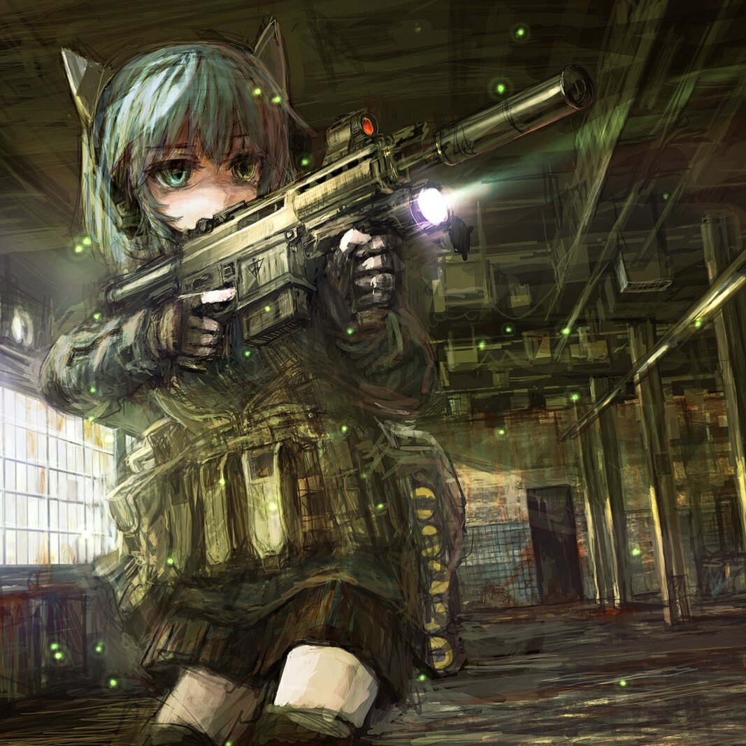 Neko Girl With Gun