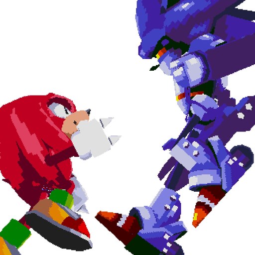 Knuckles VS Mecha Sonic - By @sumawesum on Itaku
