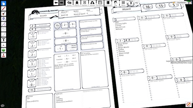 Steam Workshop D D 5 Table With Scripted Character Sheets