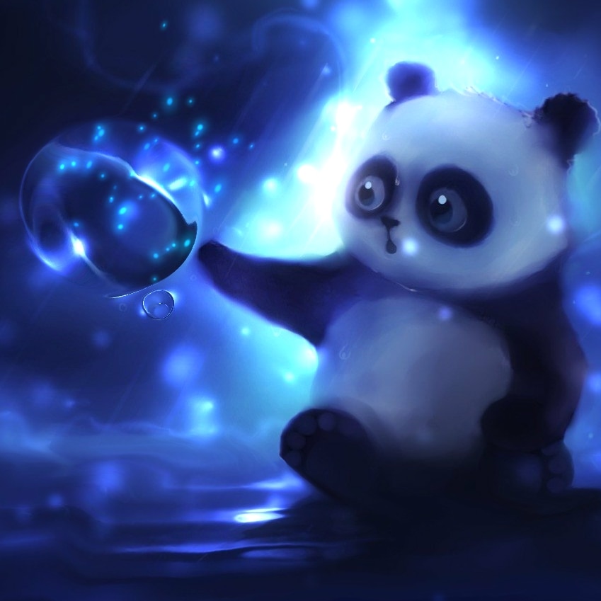 Cute Panda With Magic Sphere Animated