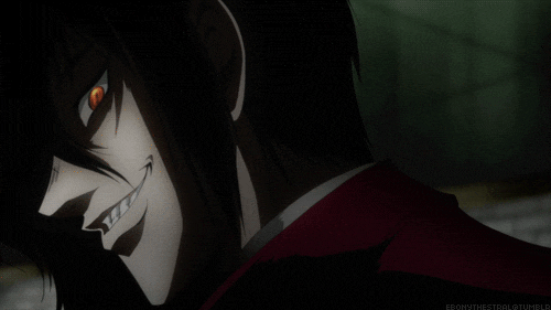 evil anime smile gif