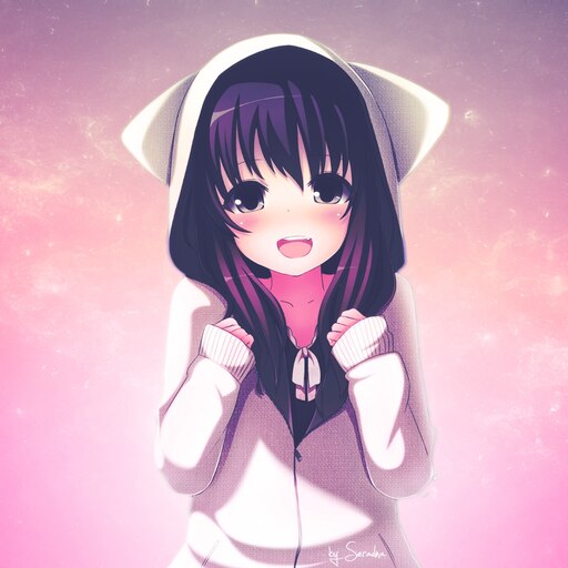 Anime cat hoodie on sale girl