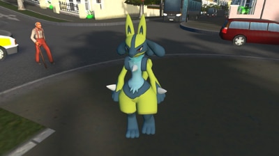 Steam Community :: Screenshot :: Shiny Lucario is trying to look cute.  and the other Lucario is showing his disapproval with a facepalm.