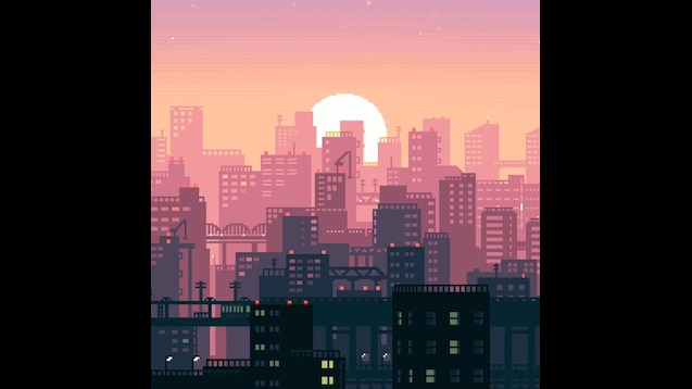 pixel cityscape wallpaper