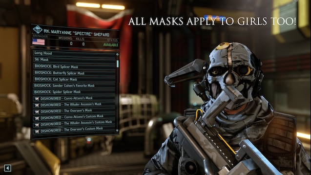 Steam Workshop::(DISHONORED) Dishonored Masks [WOTC]