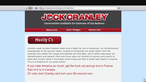 Jock cranley в гта 5 тест ответы
