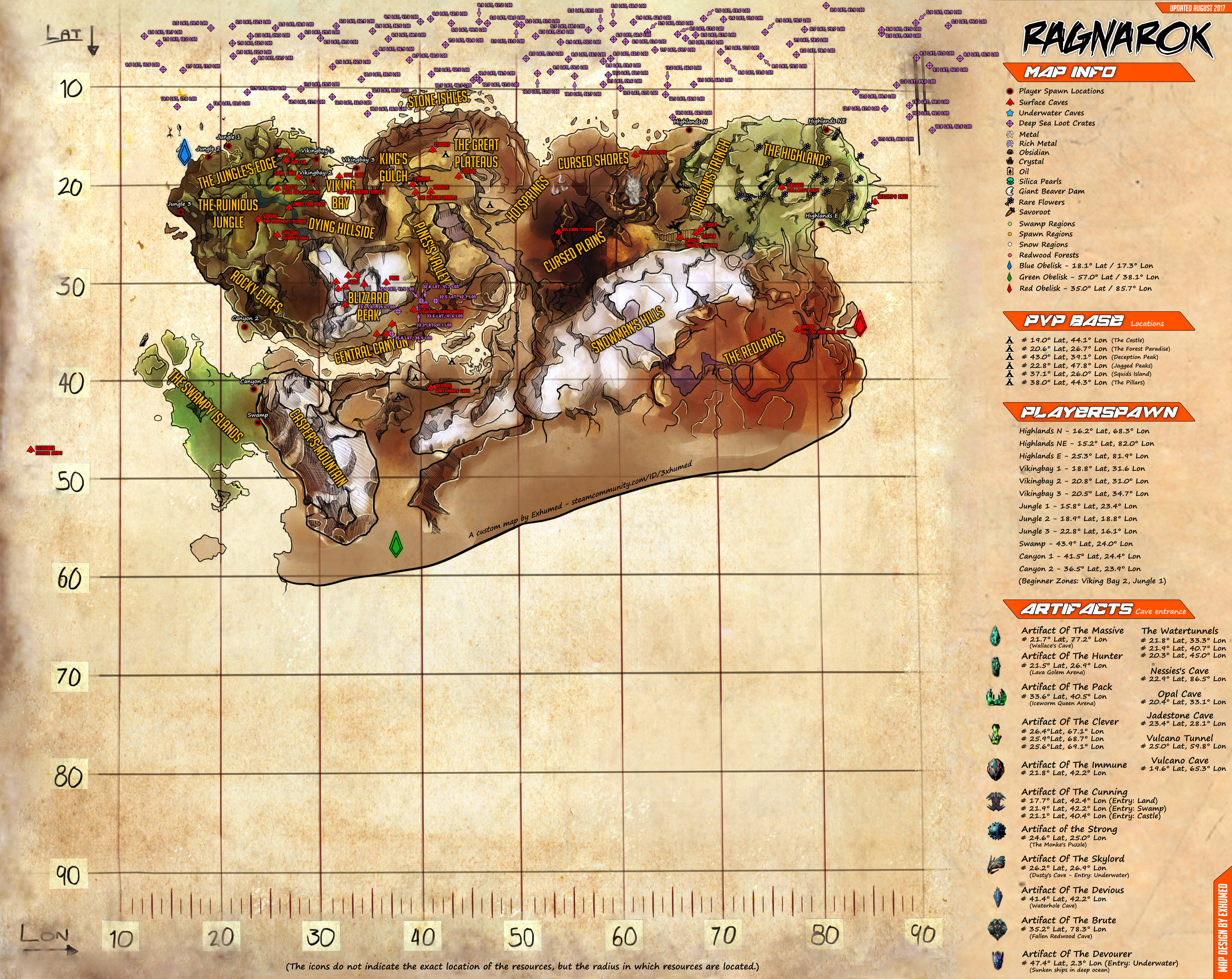 ark gamepedia ragnarok resource map