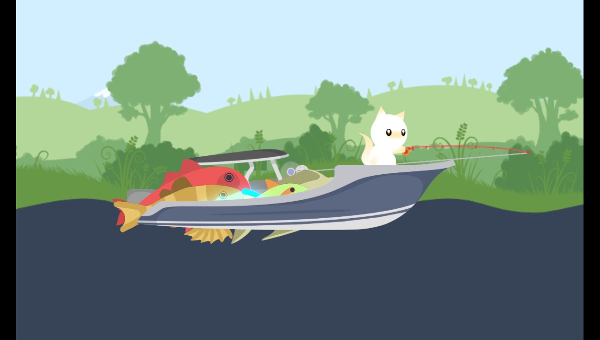 steam cat goes fishing