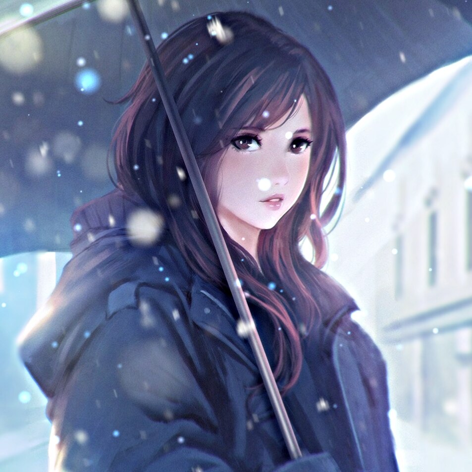 Girl with umbrella [Winter | Snow]