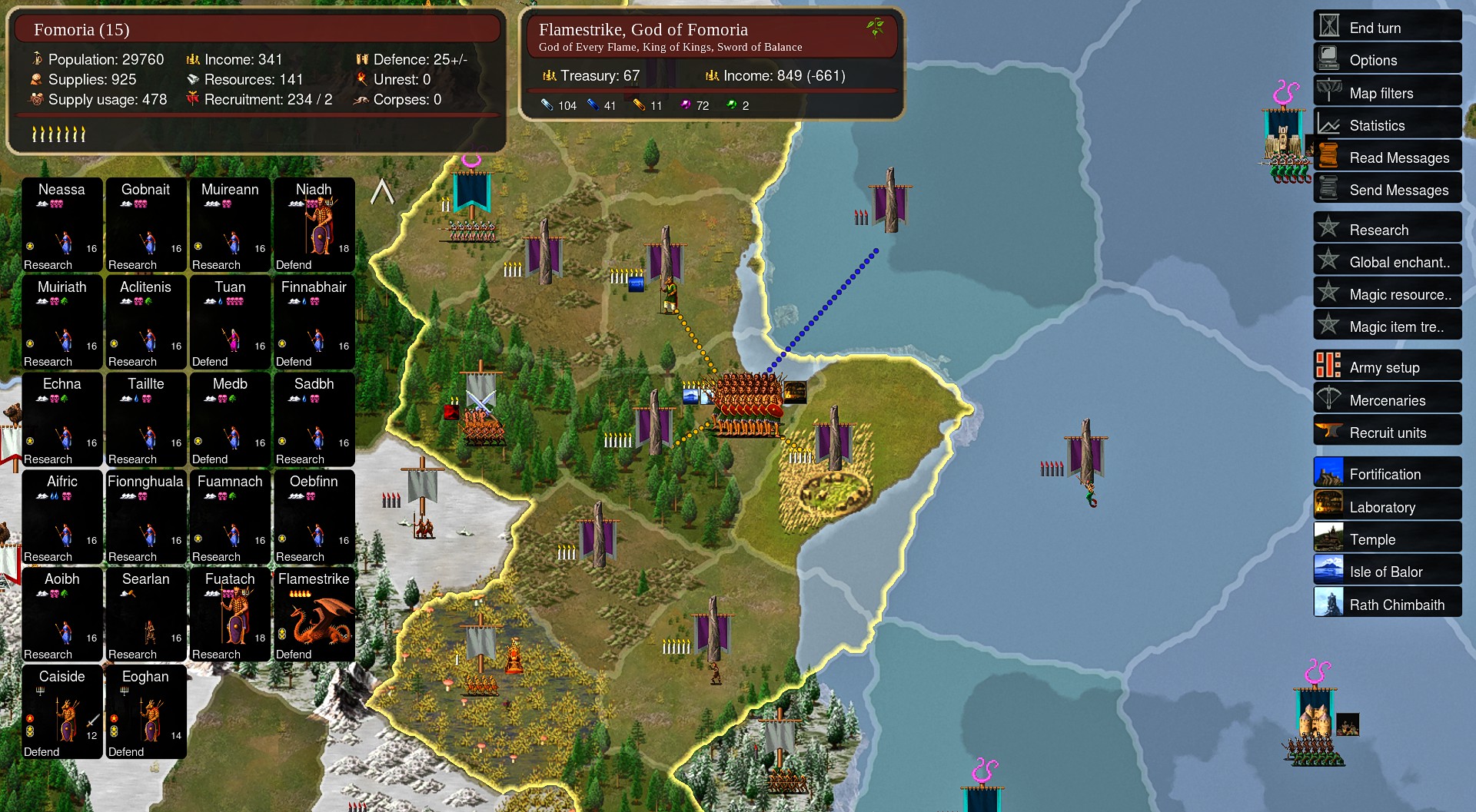 Screenshot of Dominion 5: Warriors of the Faith gameplay