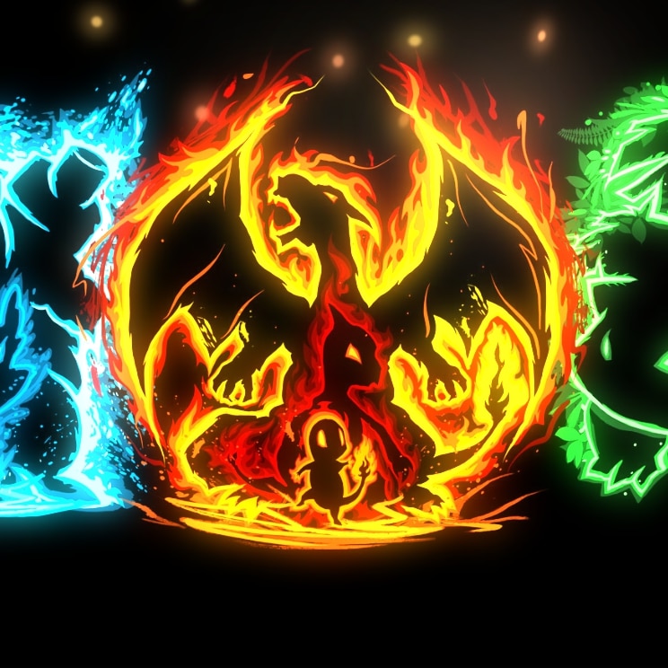 Glowing Starter Pokemon