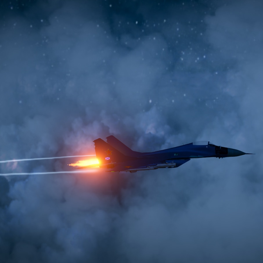 Mig-29 Clouds Flyby