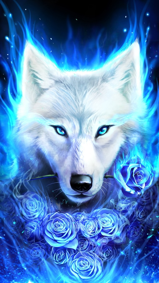  Steam Community       Este es el lobo de la rosa de fuego azul .