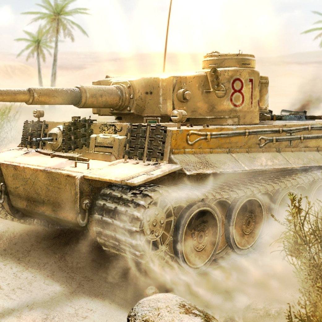 WWII Tiger Tank - Desert (Animation)