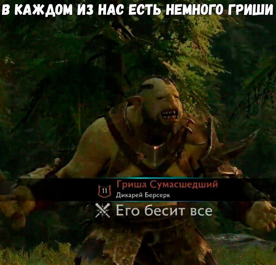 Гриша шутки. Орк Гриша. Гриша сумасшедший Берсерк. Его все бесит