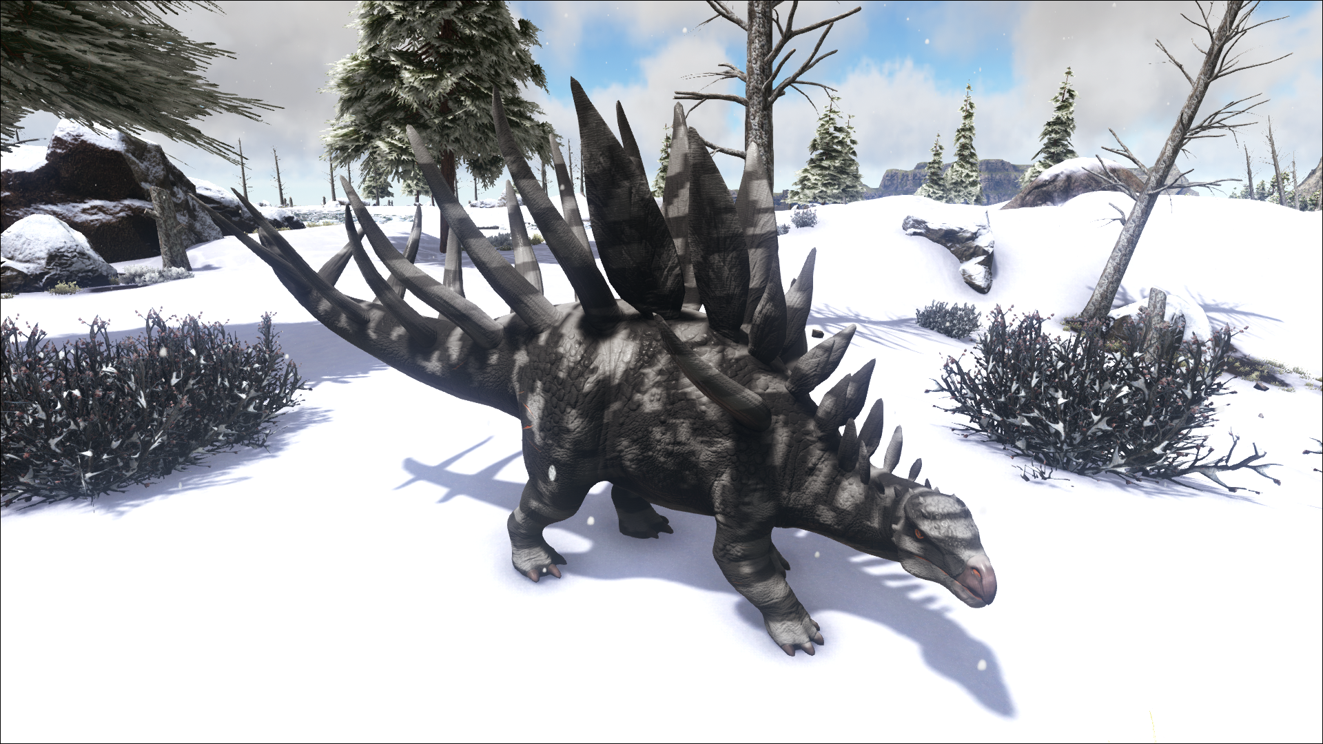 Snow Camo Kentrosaurus by Sharkcat. 