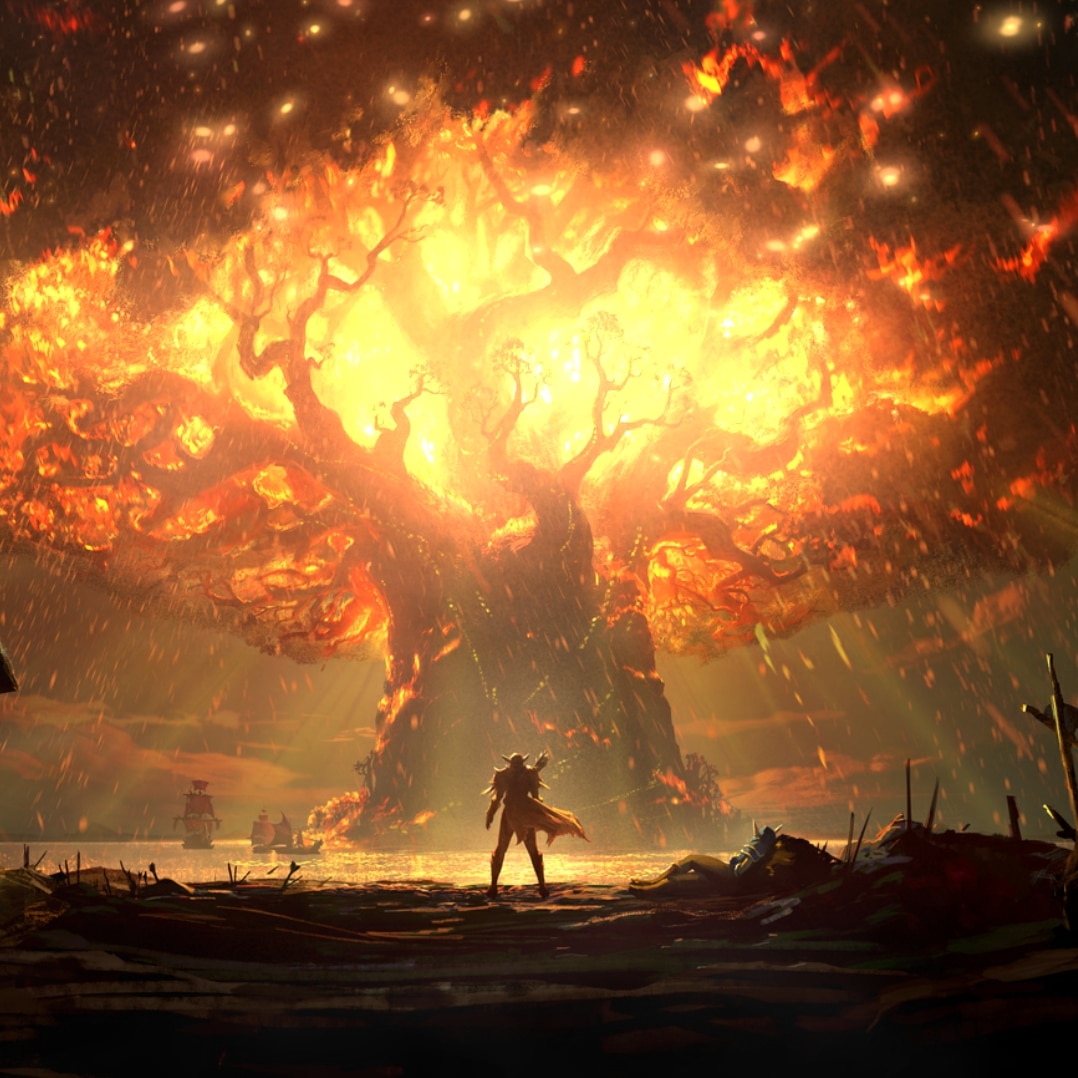 Teldrassil in fire. World of Warcraft. Sylvana /F/