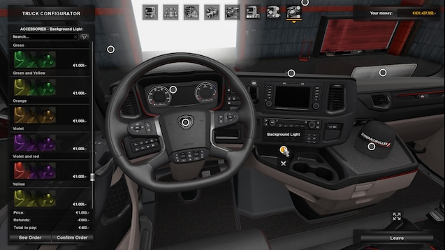 Steam Workshop::Background & V8 Back Panels for new Scania R &