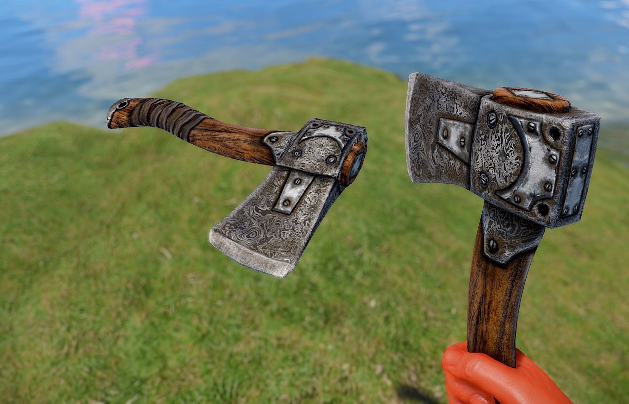 Damascus Steel Hatchet thumbnail 4